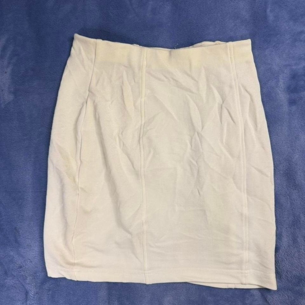 Vintage tower White mini skirt with elastic waistband women size large